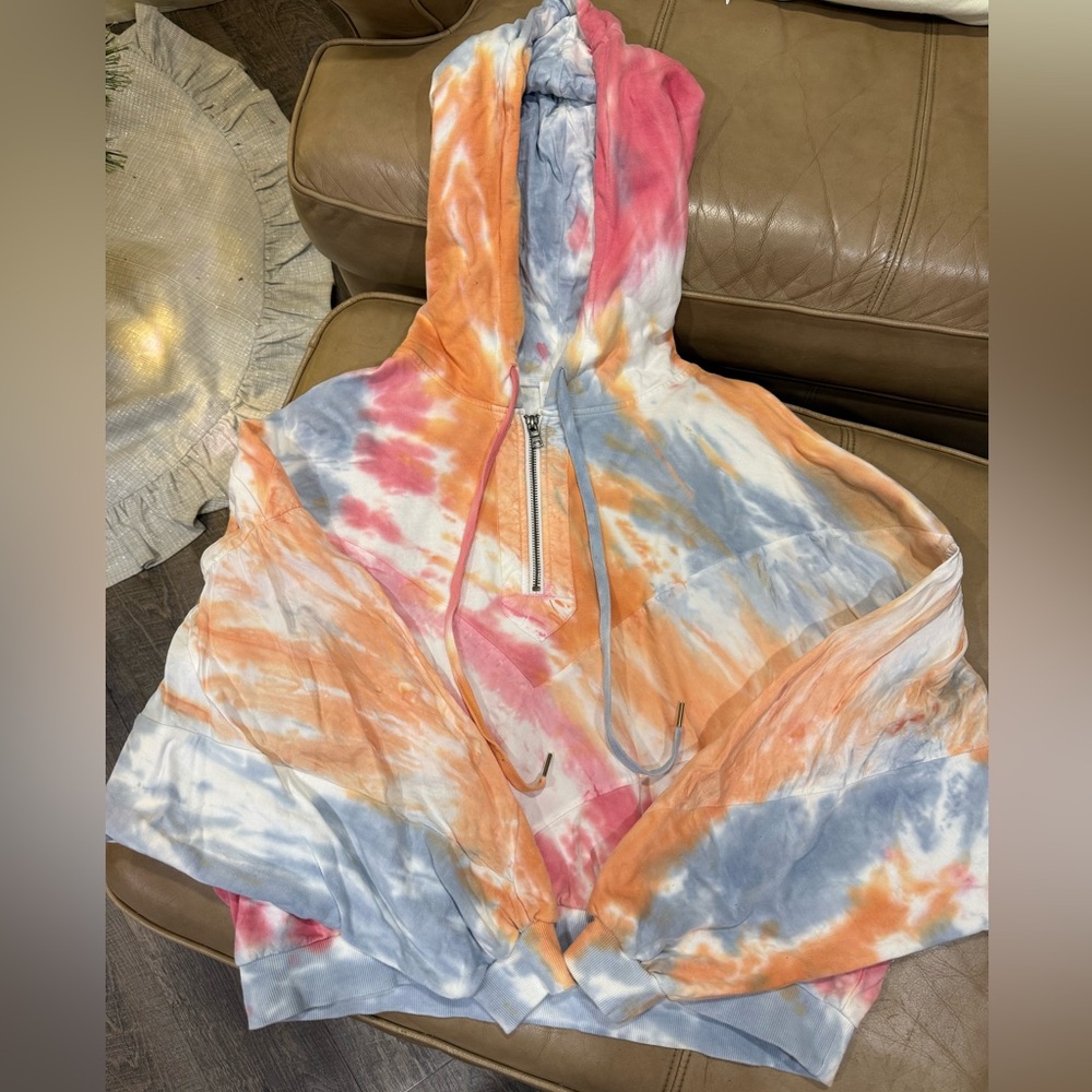 PINK Victoria's Secret Tie-Dye Hoodie - Orange, Blue, Pink